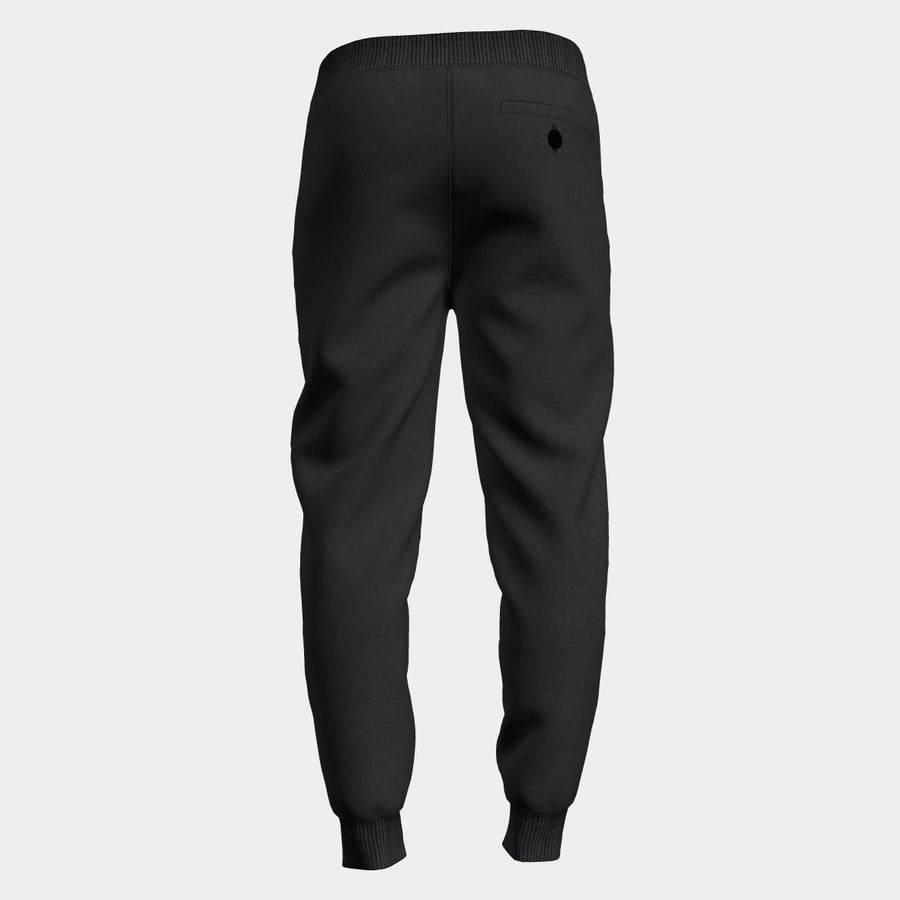 PRE ORDER | Men's Contrast Draw String Jogger with Rib - Black/Red