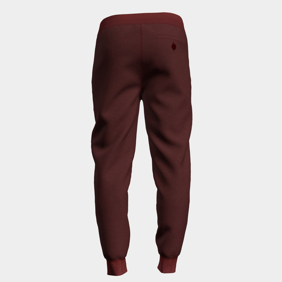PRE ORDER | Men's Contrast Draw String Jogger with Rib - Burgundy/Yellow