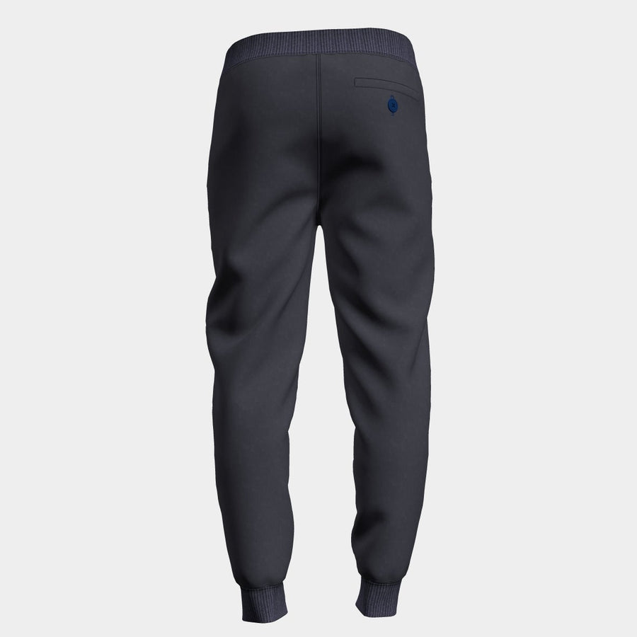 PRE ORDER | Women's Contrast Draw String Jogger with Rib - Navy/Pink