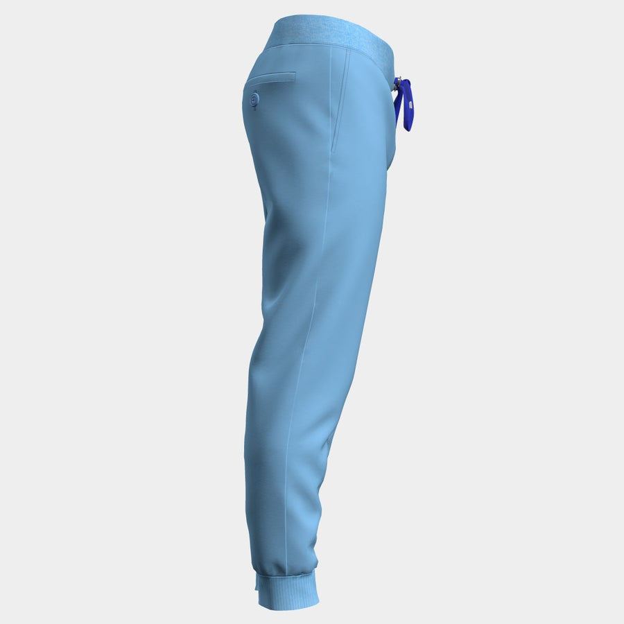PRE ORDER | Men's Contrast Draw String Jogger with Rib - Ocean Blue/Blue