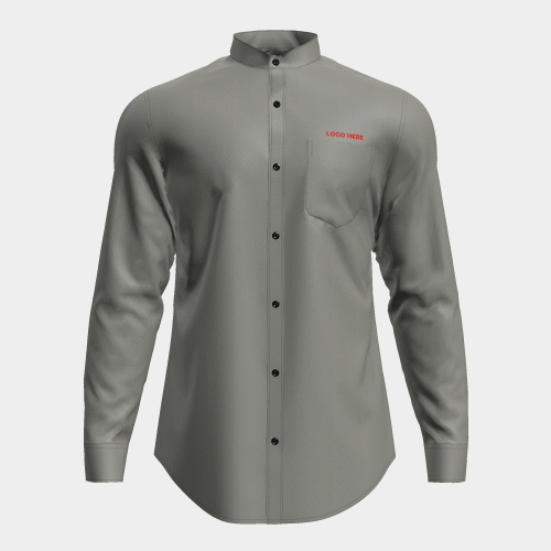 PRE ORDER | Men's Mandarin Collar Shirt - Grey