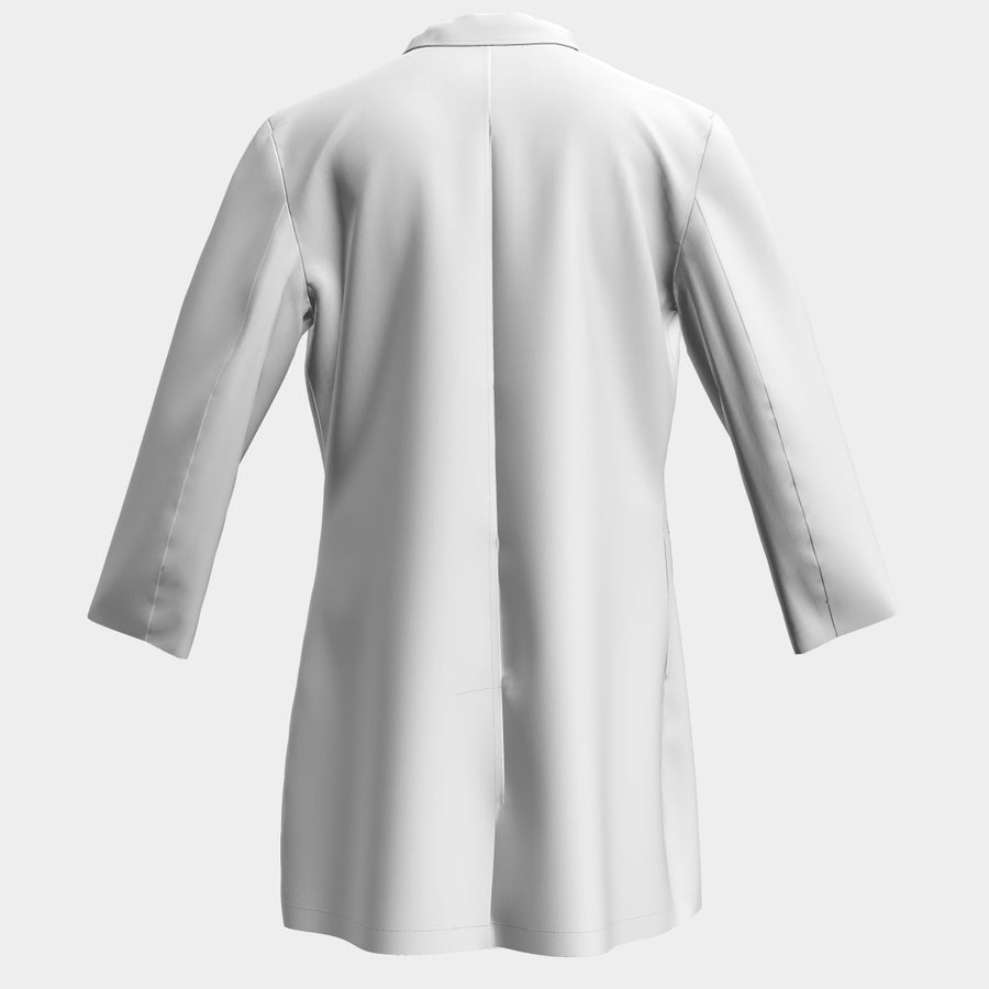 PRE ORDER | Men's Contrast Piping Lab Coat - Off White/Blue