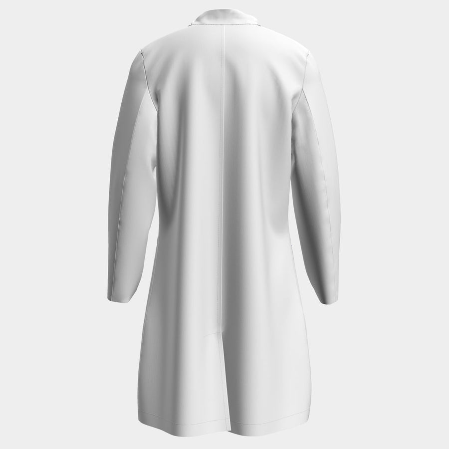 PRE ORDER | Women's Contrast Piping Lab Coat - Off White/Blue