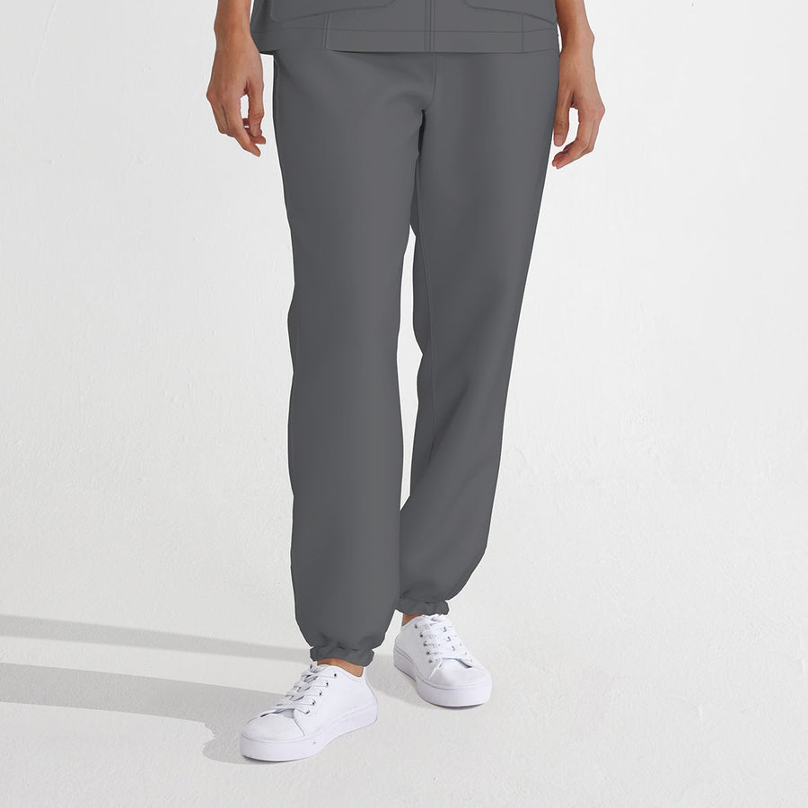 PRE ORDER | Women's Contrast Draw String Elastic Jogger - Grey/Black