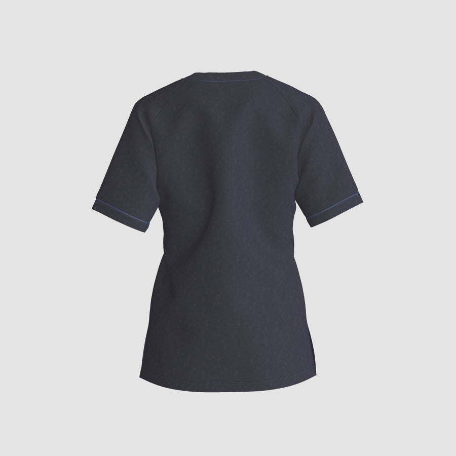 Women's V-neck Scrub with Contrast Piping - Navy