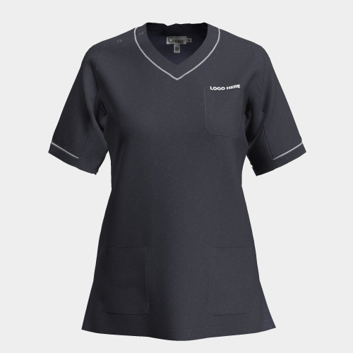 PRE ORDER | Women's V-neck Scrub with Contrast Piping - Navy