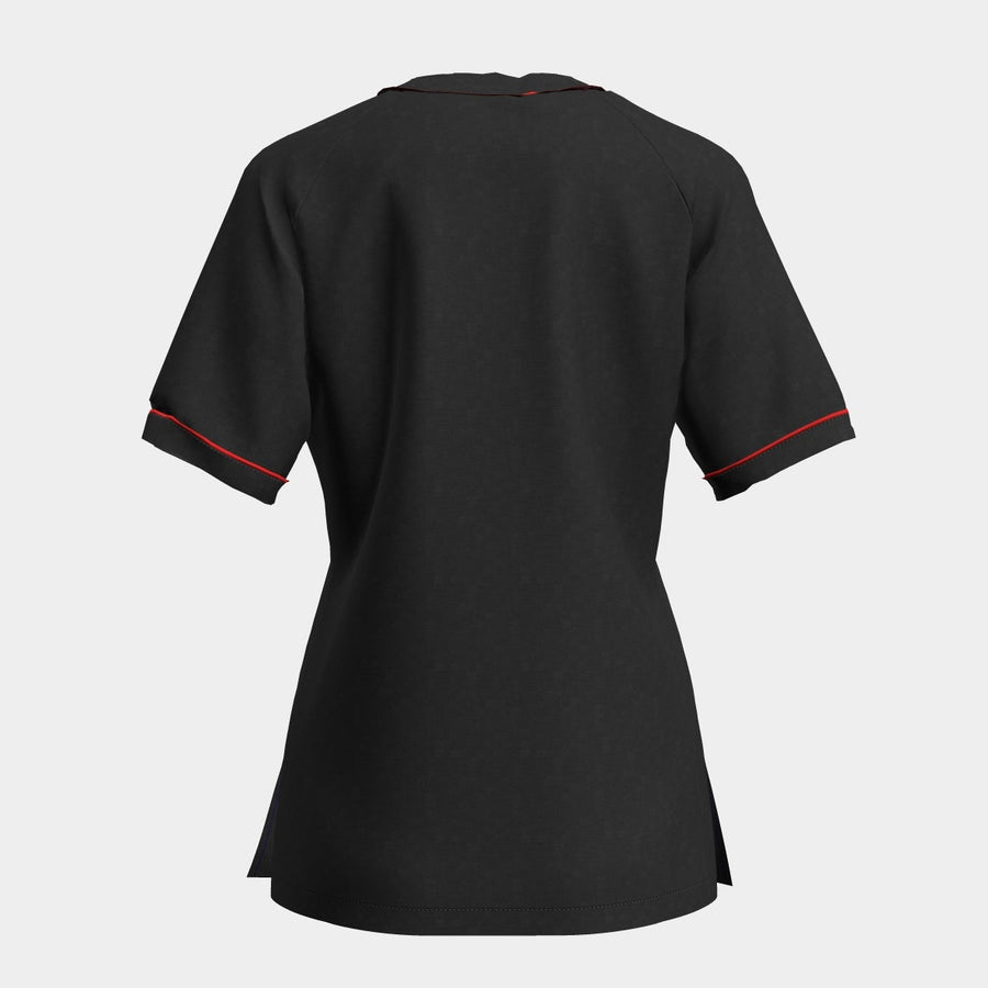 PRE ORDER | Women's V-neck Scrub with Contrast Piping - Black