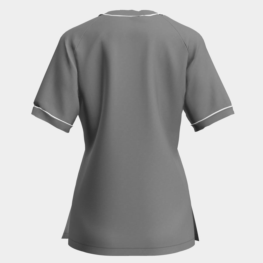 PRE ORDER | Women's V-neck Scrub with Contrast piping- Slate