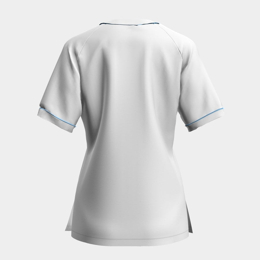 PRE ORDER | Women's V-neck Scrub with Contrast Piping - Off White
