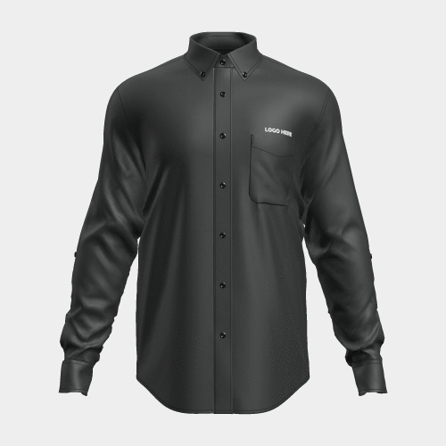 Men's Button-Down Collar Shirt - Black