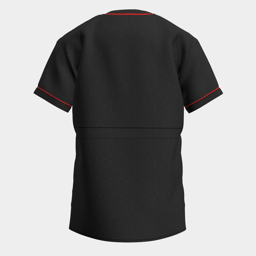 PRE ORDER | Women's Convertible Scrub with Contrast Piping - Black