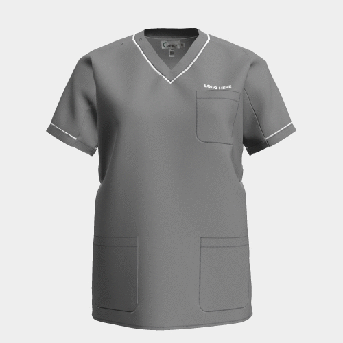 PRE ORDER | Women's Convertible Scrub with Contrast Piping - Slate
